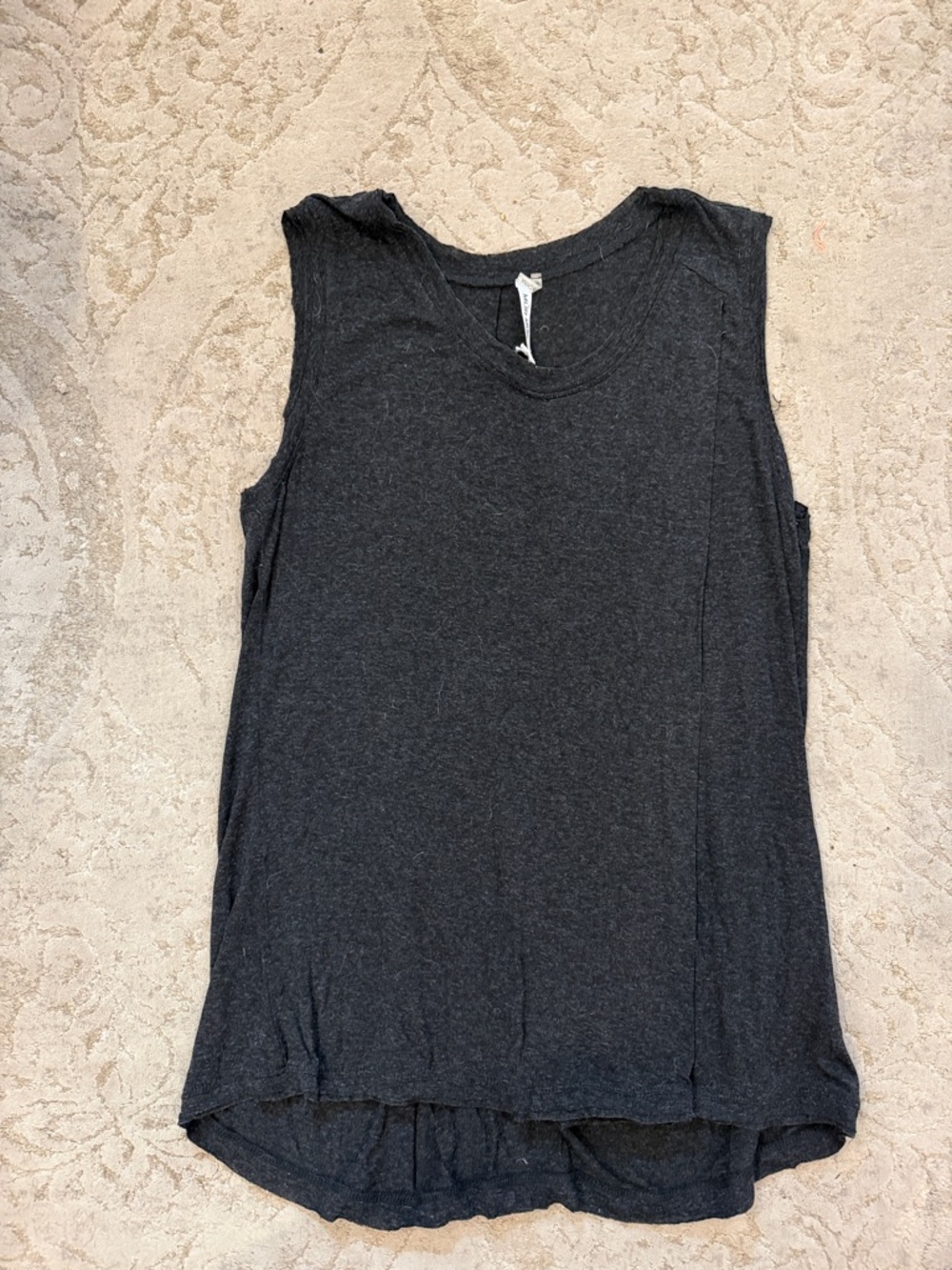 Women's Charcoal Scoop Neck Sleeveless Tank Top